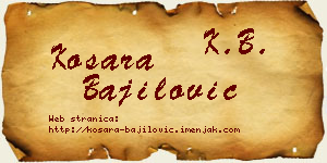 Kosara Bajilović vizit kartica